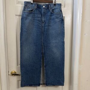 Agolde Blue Denim Maxi Skirt Sz 29